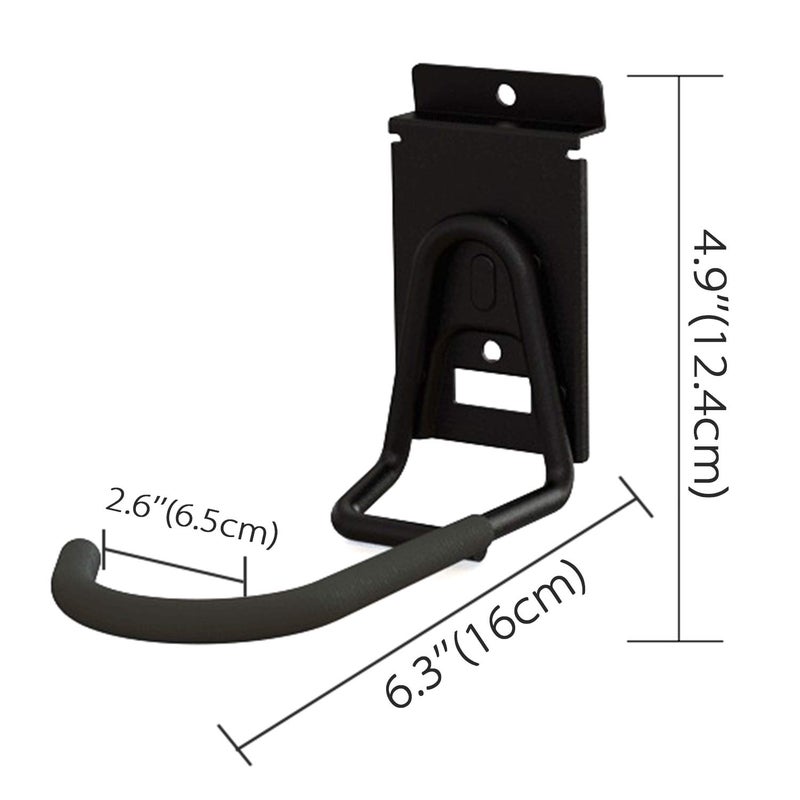 HOSKO Slatwall Bike Hooks, Heavy Duty Bicycle Hangr with PVC Coating, Wall Mount Vertical Bicycle Storage Rack (2 Pack, Black) - Image 3
